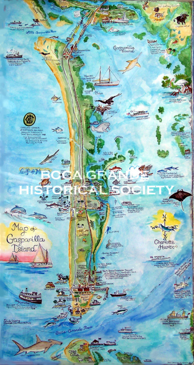 Map of Gasparilla Island by Patti Middleton