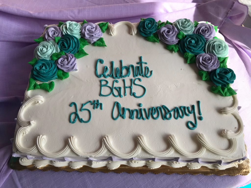 Cake with writing: Celebrate BGHS 25th Anniversary