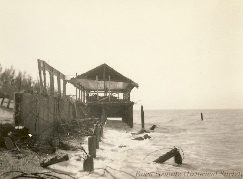 Damage to the Gasparilla Inn Bathhouse after the 1921 hurricane